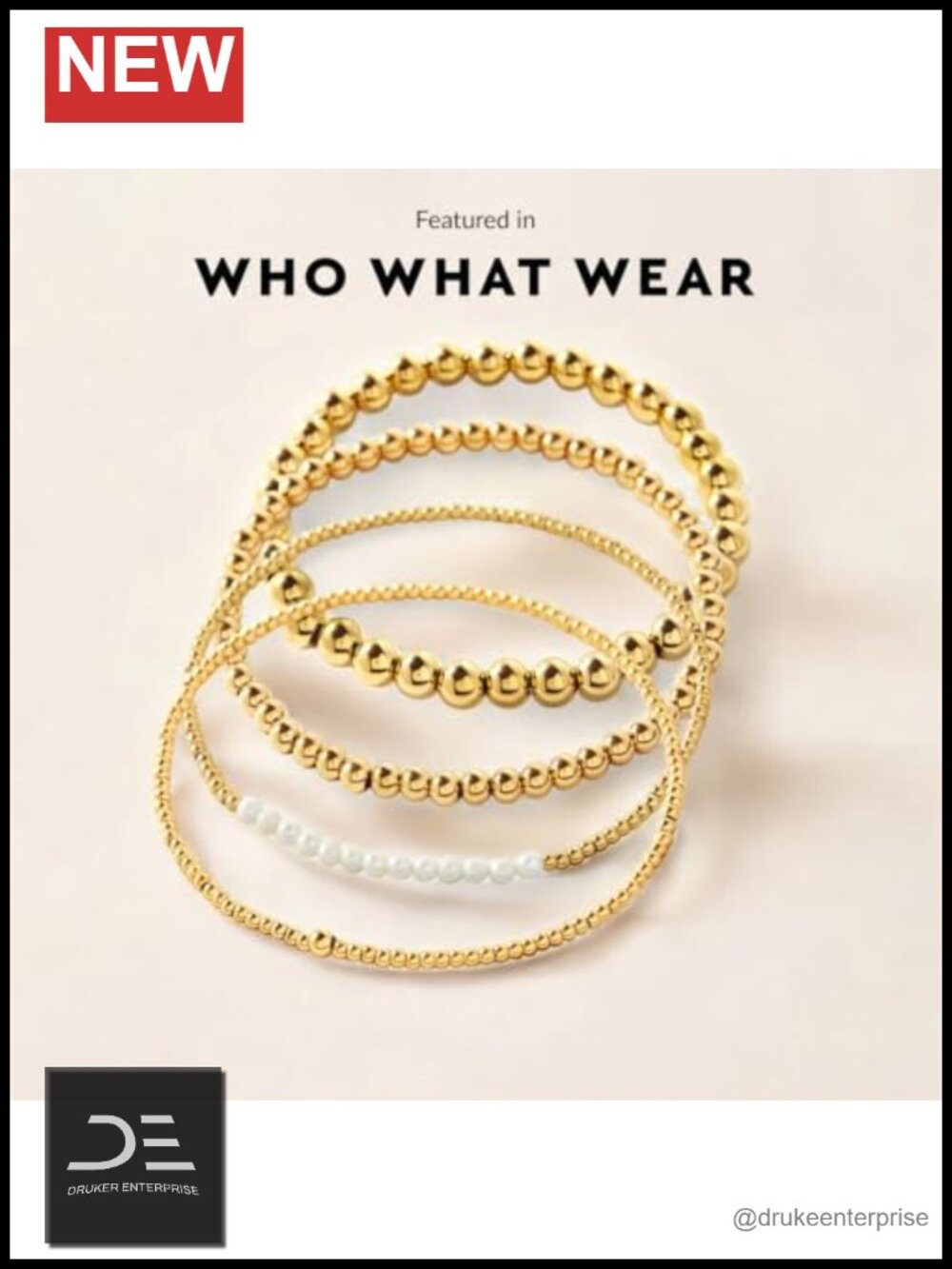 Genuine Freshwater Pearl & 18K Gold Plated Stacking Bracelet Set - Picture 5 of 6